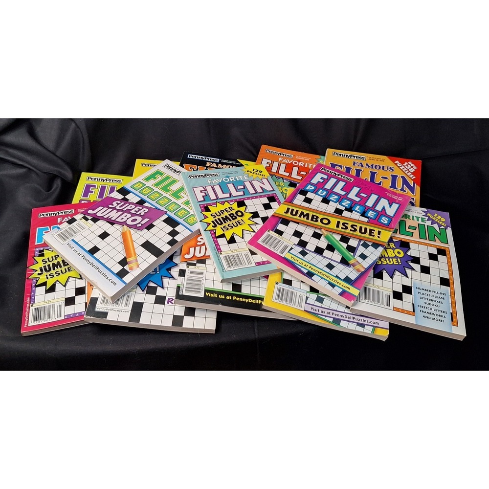 13 Fill in Jumbo Crossword Puzzle Books Penny Dell Press